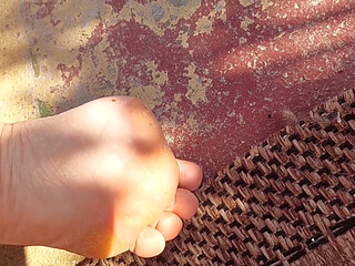 Sexy Blonde Wife Enjoys Foot Worship Naked Outdoors