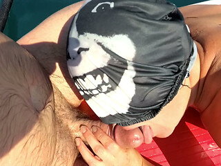 Blowjob on the SUP in the open sea
