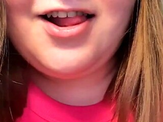 BeloverBigGirl's live webcam show - Fat girl's close-up face and tongue play