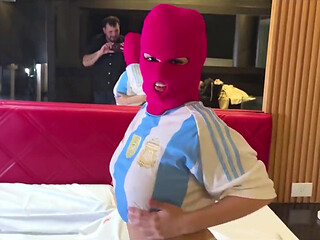 Argentina Using the Jersey to Show She's the Best at Sucking Dicks and Fucking Like Crazy, This Girl Fucks Like Crazy