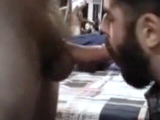 Daddy Feeds His Sub with a Load after Intense Blowjob