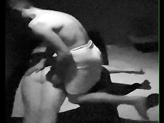 Night vision spy cam caught s dad woken up by step son for a hot rimming session