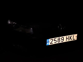 I fuck my car at night next to the public road