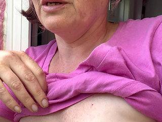Pissing Outdoors Followed by Chatting with My Tits Out