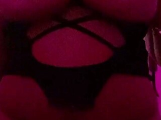 Lightskin ebony MILF massages and bounces big tits on Facetime