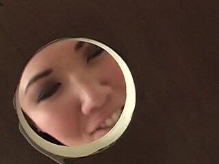 London Keyes is working hard on the dick protruding from the fame hole