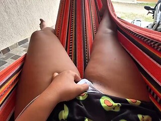 Brunette Emy  Jonh Finger Each Other Publicly