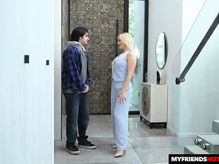 Sexy MILF Linzee Ryder Has Some Fun with Her Stepson's Friend's Stiff Cock