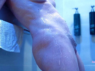 Blue Shower Orgasm