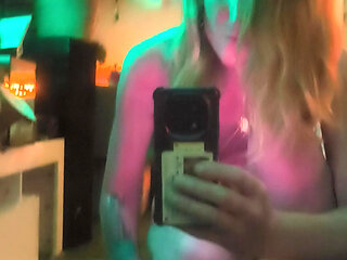 Young transgender girl dildos herself