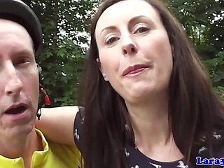 Euro English MILF sucks cock and gets an anal fuck