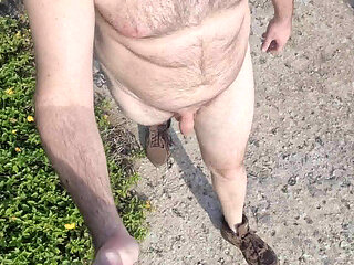 I walk down the street completely naked