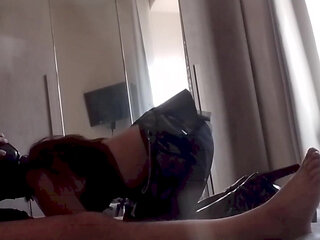 MILF Blowjob and Cumshot Inside the Condom