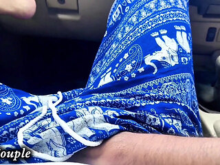 A Hot and Sexy Hijab-wearing Student's Wife Invited Him From a Jakarta University. She Played with My Cock Beside the Car