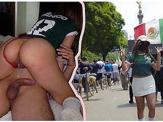 Amateur Influencer With Fan For Money In The Box Vs Mexico!! Cumming Inside Her Vagina At The World Cup!!