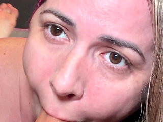 Hot MILF Sucks Stepson's Hard Cock & Begs for His Cum CIM