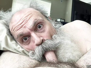 Cum Hungry Daddy Sucks Cock, Milked to the Last Drop