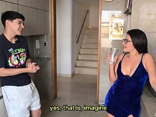 Spanish babe Emma Anturin masturbates and plays with her little brothers'