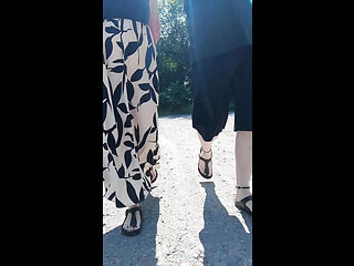 Walk with Nylonjunge in Birkenstocks