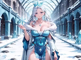 Silver-haired Ice Mage in a Crystal Hall! Casting Magic While Looking Effortlessly Cold, yet Her Lips Are Trembling