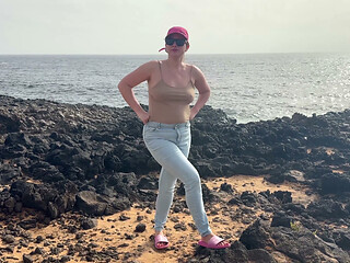 Beach Jeans Wetting - Sandy and Soaked