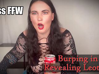Burping Loudly with Cola in Sparkly Revealing Leotard