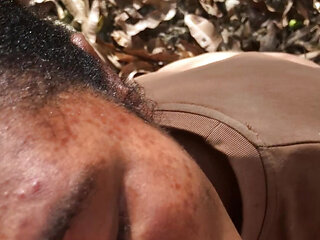 Domi sucking and singling with stranger in the bush