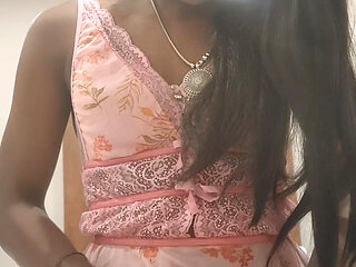 Indian sissy crossdresser strocking and sucking big cocl