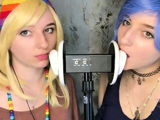 ASMR Twin Ear Licking Lesbian Edition