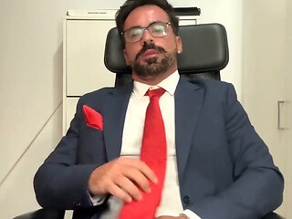 I Masturbate While Wearing a Suit and a Red Tie.