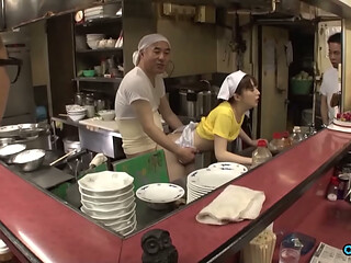 In this bakery she was working casually and later her coworkers cum on her face.