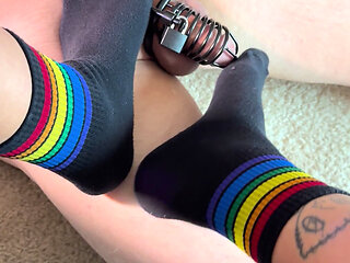 Foot Bitch Teased in Chastity
