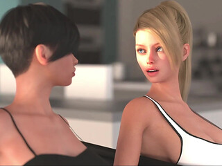 Two Lesbian Stepsister's Doing Yoga And Seduce Their 18 Plus Stepbro