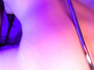 Riding Huge Dildo with Hook in Asshole