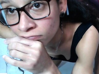 Very hot busty brunette solo masturbation on webcam