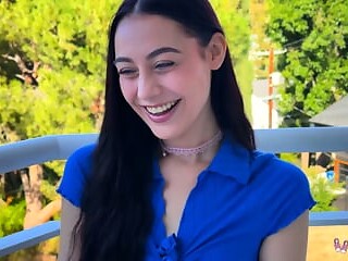 Dolly Paige gets exposed in public then fucked raw doggy style