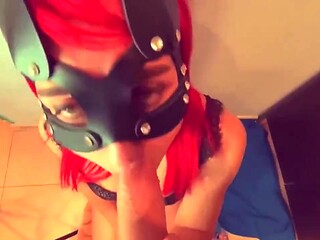 Powerful sperm suction - hot blowjob with lots of cum