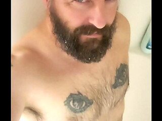 Anthony Arden stroking in the shower