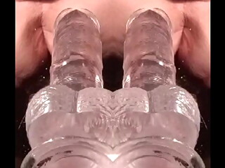 MIRRanuz-49 20241116 Squat Corner Glass Table Compare Anus Fuck 10 inch Flexible Foreskin BBC &amp_ Clear 10in Dildo Dong