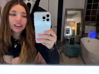 Teen temptress films herself getting fucked doggystyle