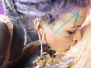 Shy Alt Teen Gets First Anal With Tattooed Lesbian