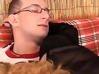 Italian stepmom gives nasty blowjob to sad stepson with hard cock