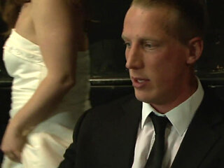 Horny brunette gets banged on her wedding