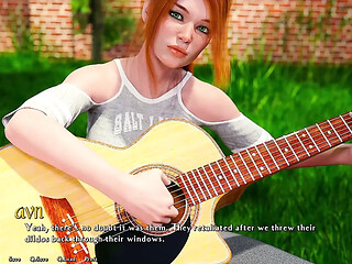 Cheating wife gets her curves caressed while learning to play the guitar