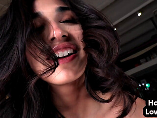 Cumhungry pretty babe got a facial