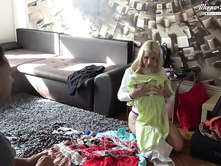 Busty blonde Kyra gets a hot massage before getting fucked
