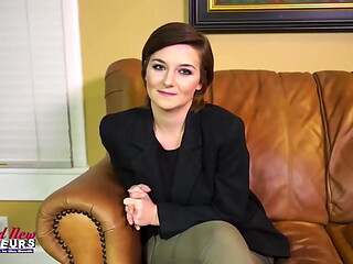 Short Haired Brunette Kylie Sucks A Cock And Swallows The Cumshot!