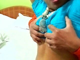 Educated Indian Bhabhi Alisha Hot Romance hard Boob Pressing by Brother in Law while doing Office Work
