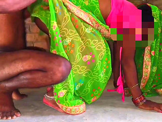 The husband made his young wife sit on her lap and inserted his penis in her ass.