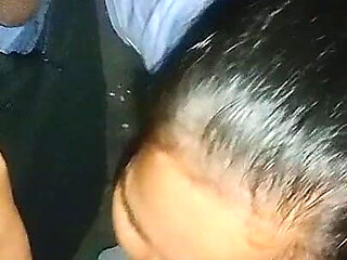 Blowjob Series Having Blowjob Behind the Truck at Midnight